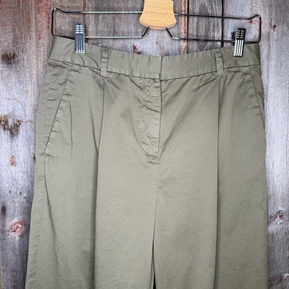 Everlane Slouchy Chino Pant in Covert Green Pleated Balloon Leg size 2 - Picture 4 of 13